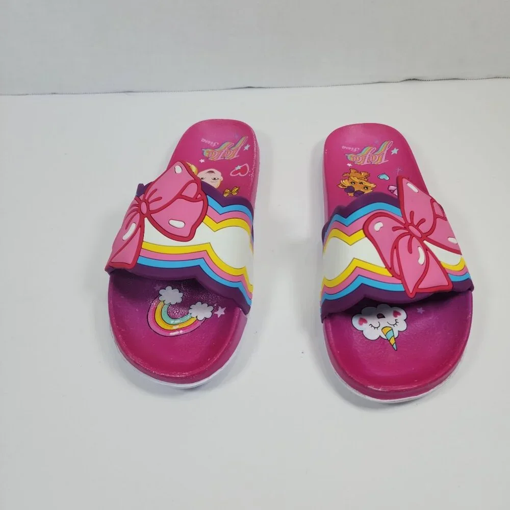 Jojo Siwa Nickelodeon Bow Pool Big Girls Pink Sandal Size  4